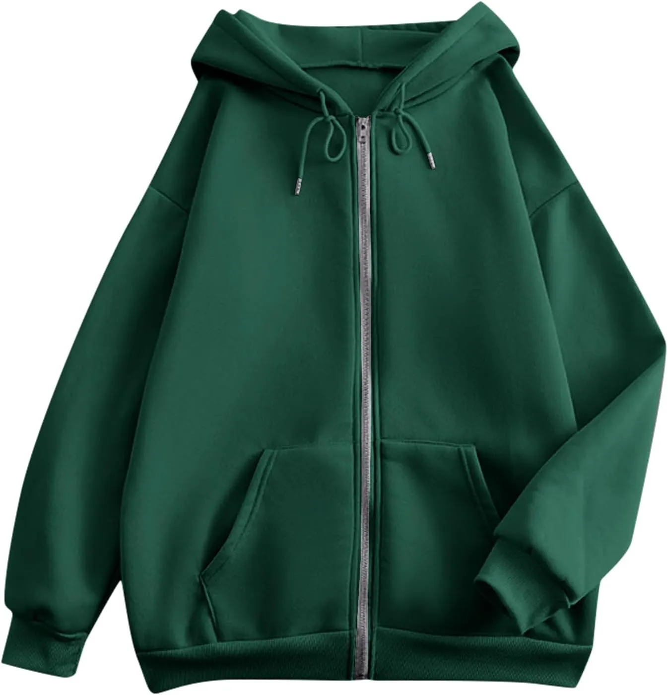 Womens Zip Up Hoodies Sweatshirt Long Sleeve Oversized Fleece Y2K Jacket Fall Outfits Fashion Clothes