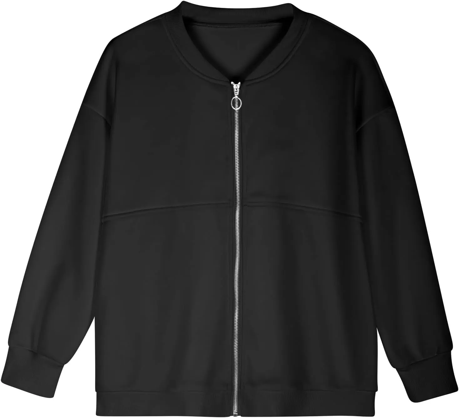 Women's Zip Up Oversized Hoodies Fall Long Sleeve Crewneck Sweatshirts Fleece Lined Loose Pullover Tops Jackets 2024