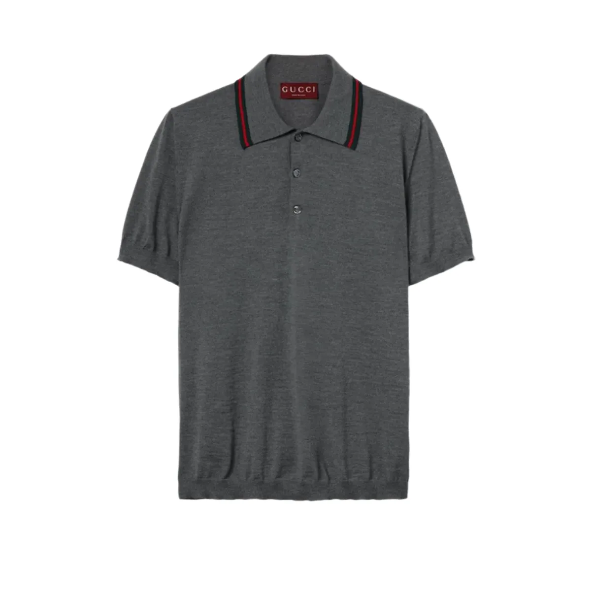 WOOL KNIT POLO SHIRT WITH WEB