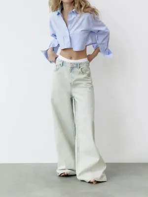 xakxx -  new women's fashionable and slim temperament retro temperament pocket poplin short shirt