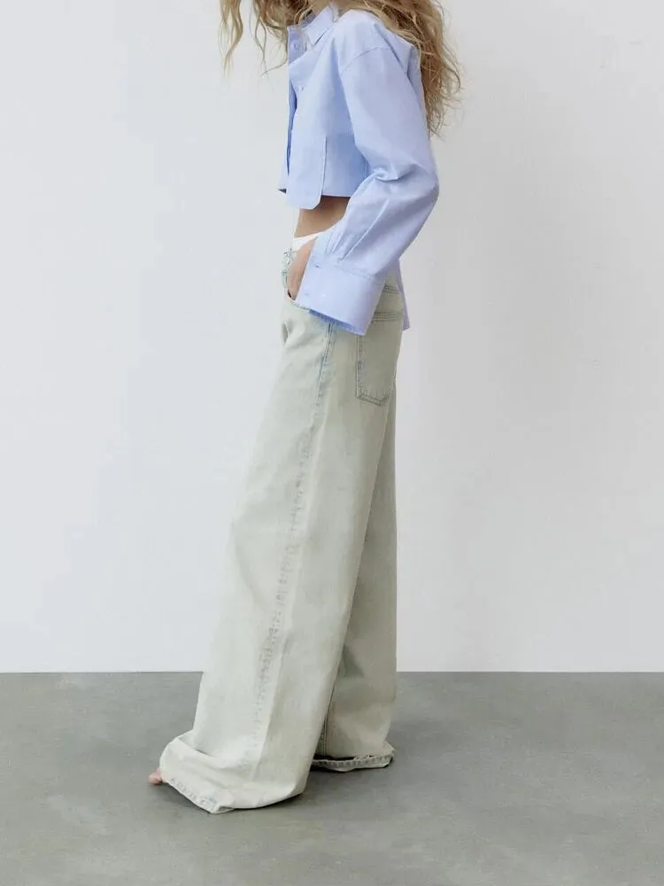 xakxx -  new women's fashionable and slim temperament retro temperament pocket poplin short shirt