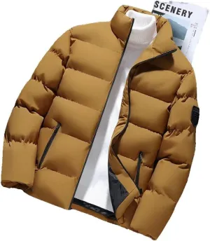 Xingfenly Korean Jacket Men Autumn Winter Cotton Padded Warm Thickened Stand Collar Clothing Puffer Coats Youth