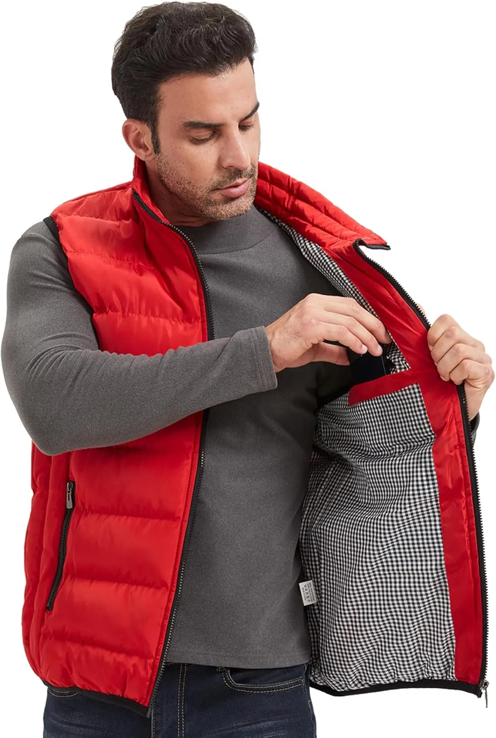 XinYangNi Mens Puffer Vest Quilted Outerwear Winter Warm Down Puffy Vests Lightweight Casual Padded Jacket