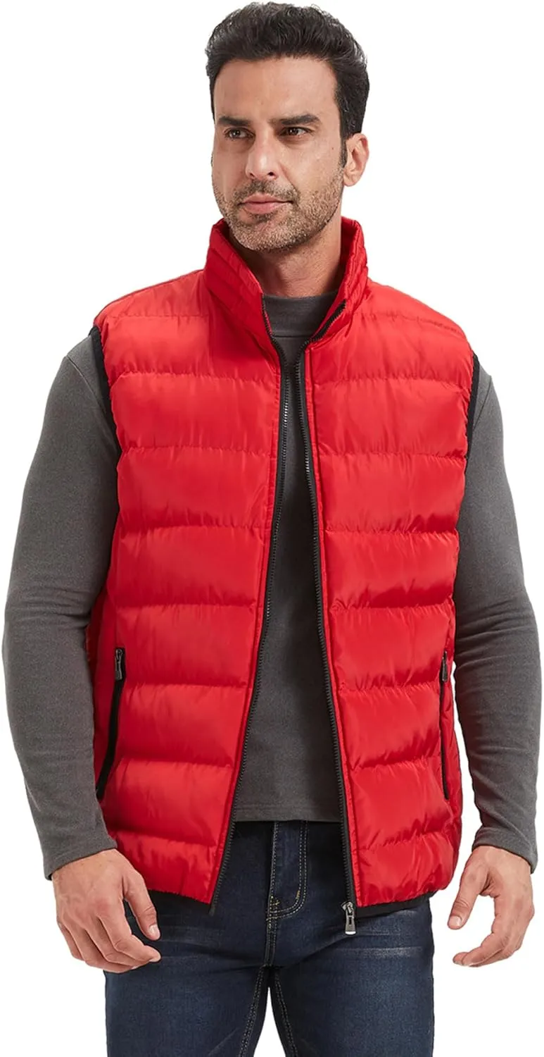 XinYangNi Mens Puffer Vest Quilted Outerwear Winter Warm Down Puffy Vests Lightweight Casual Padded Jacket