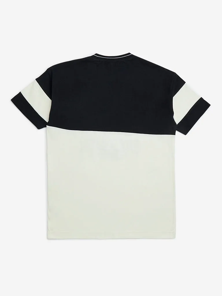 Y&F Kids Black Text Design Cotton T-Shirt