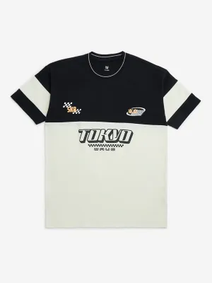Y&F Kids Black Text Design Cotton T-Shirt