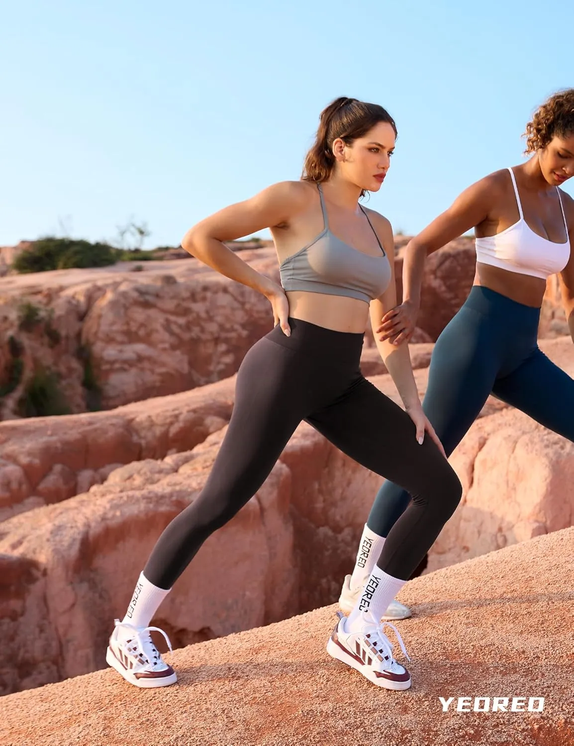 YEOREO Liz Scrunch Workout Leggings for Women High Waisted Butt Lifting V Back Waist Seamless Gym Yoga Leggings