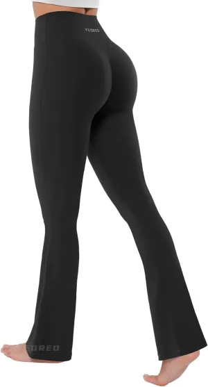 YEOREO Mini Flared Leggings for Women 30" Bessli High Waist No Front Seam Flare Yoga Pants Hidden Scrunch Workout Leggings