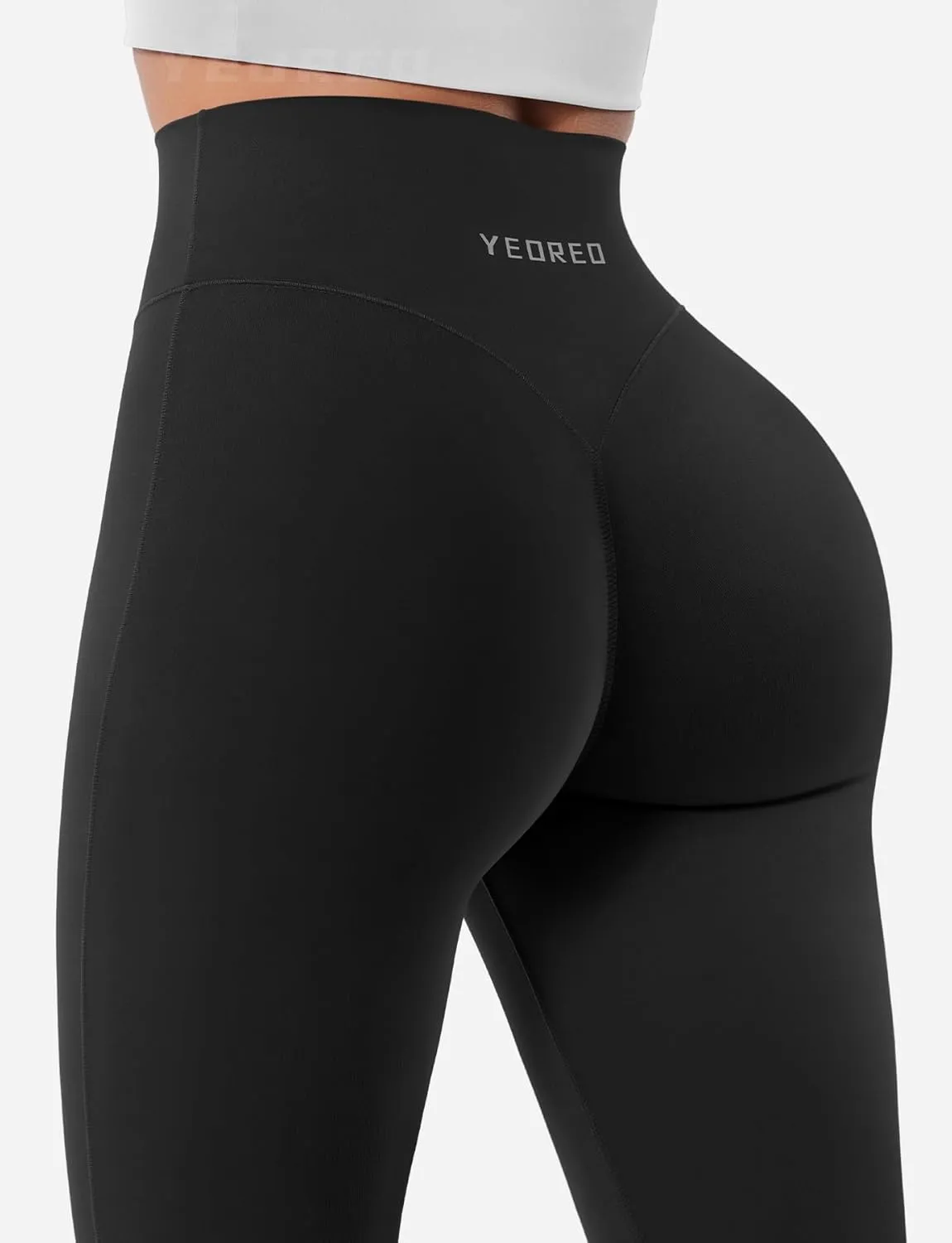 YEOREO Mini Flared Leggings for Women 30" Bessli High Waist No Front Seam Flare Yoga Pants Hidden Scrunch Workout Leggings