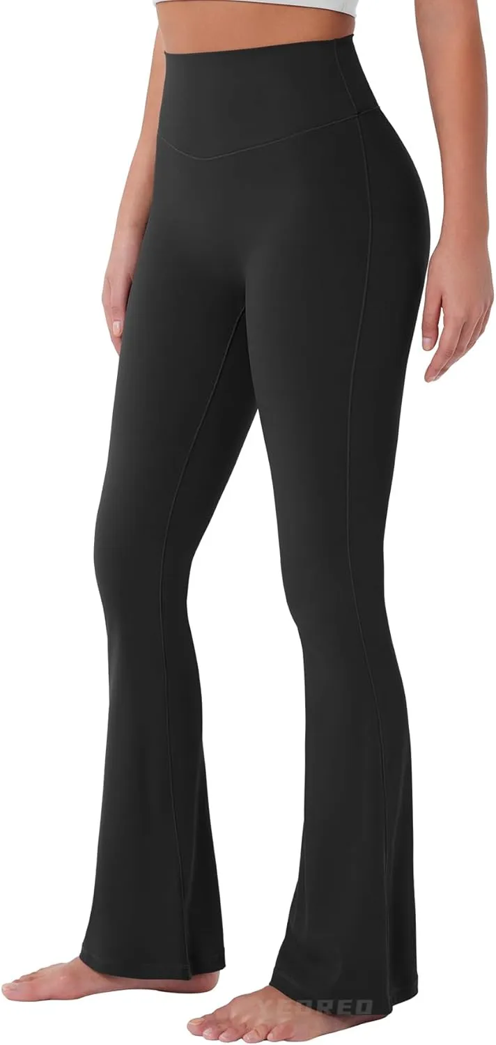 YEOREO Mini Flared Leggings for Women 30" Bessli High Waist No Front Seam Flare Yoga Pants Hidden Scrunch Workout Leggings