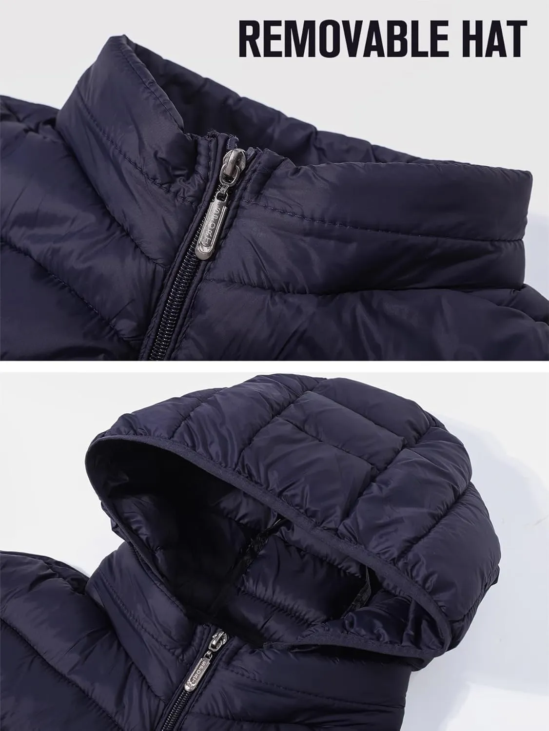 YKR Mens Puffer Vest Lightweight Winter Hooded Puffy Outerwear Vests Quilted Gilet with Pockets