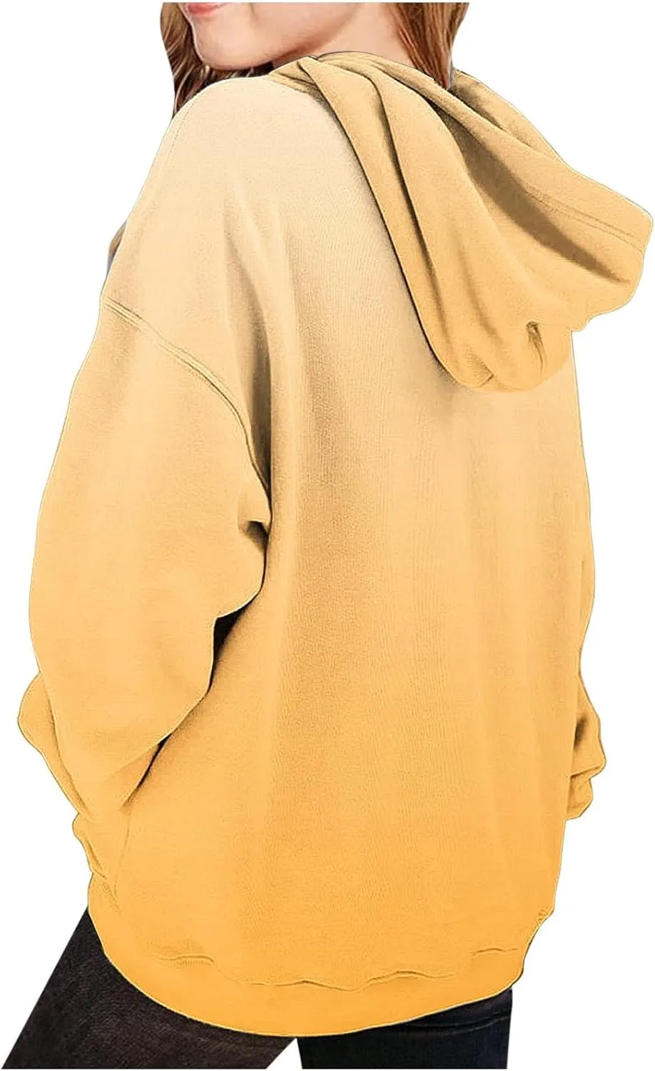 YRAETENM Hoodies for Teen Girls Oversized Long Sleeve Pullover Tops Cute Gradient Sweatshirts Preppy Clothes with Pockets