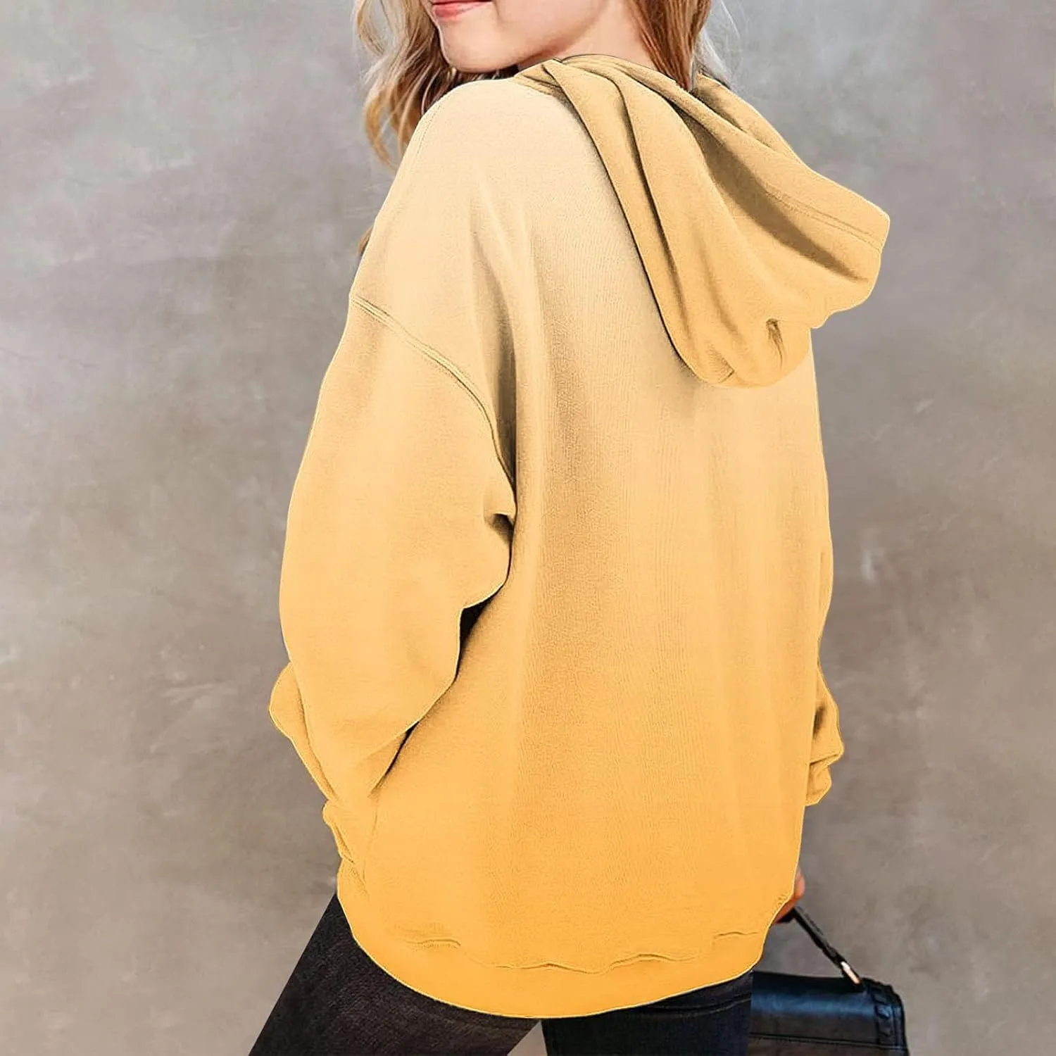 YRAETENM Hoodies for Teen Girls Oversized Long Sleeve Pullover Tops Cute Gradient Sweatshirts Preppy Clothes with Pockets