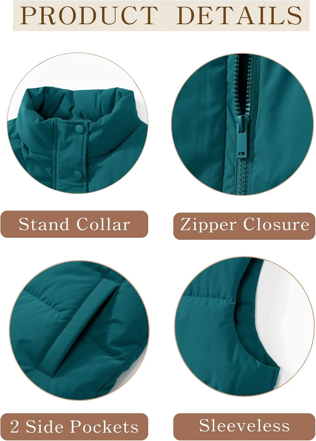 YUCOLEN Down Puffer Vest for Women Lightweight Warm Sleeveless Puffer Jacket 2024 Women Winter Trendy Puffy Vests