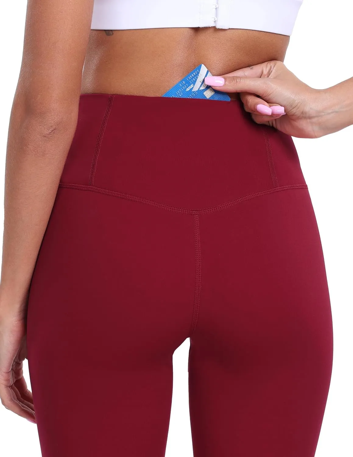 YUNOGA Women's High Waist Flared Leggings, 30"/32" Bootcut Casual Yoga Pants, Tummy Control Bell Bottom Leggings with Pockets