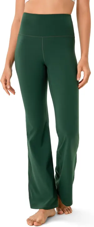 YUNOGA Women's High Waist Flared Leggings, 30"/32" Bootcut Casual Yoga Pants, Tummy Control Bell Bottom Leggings with Pockets
