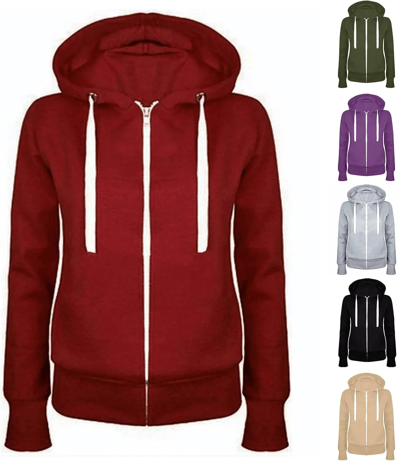 Zip Up Hoodie for Women Cute Long Sleeve Sweatshirts Trendy Oversized Lightweight Teen Girl Outfits Fashion Jackets