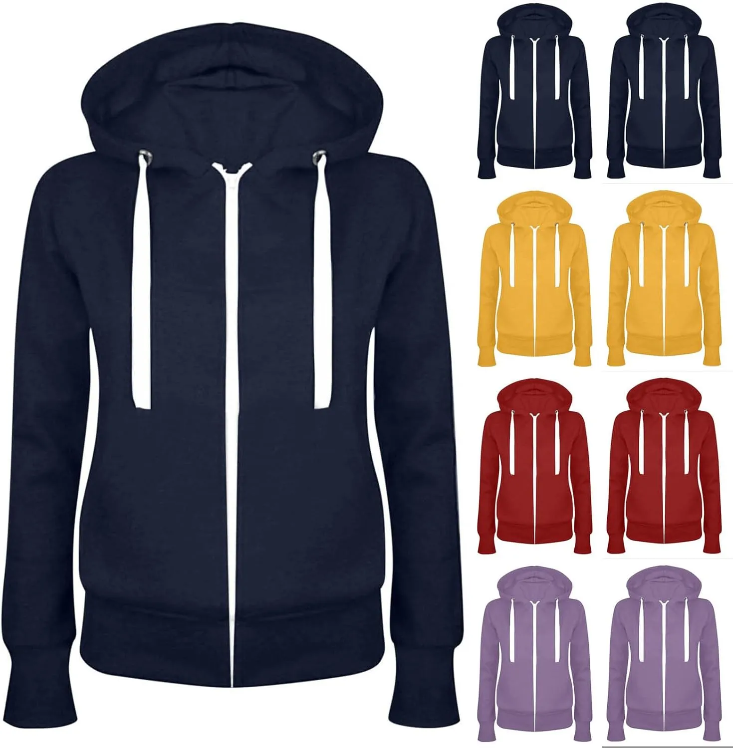 Zip Up Hoodie for Women Cute Long Sleeve Sweatshirts Trendy Oversized Lightweight Teen Girl Outfits Fashion Jackets
