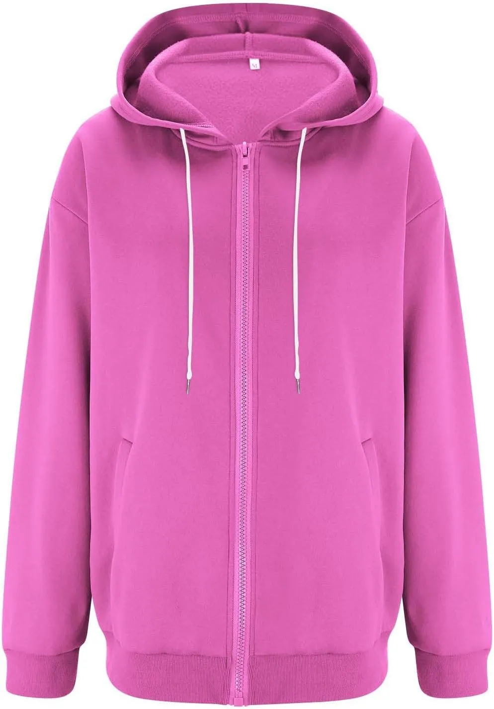 Zip Up Hoodie Women Oversized Fleece Jacket Drawstring Cute Hoodies Y2k Lightweight Fall Sweatshirts with Pockets